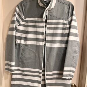 {Anthro} Current Air Gray & White
Striped Raincoat, size small